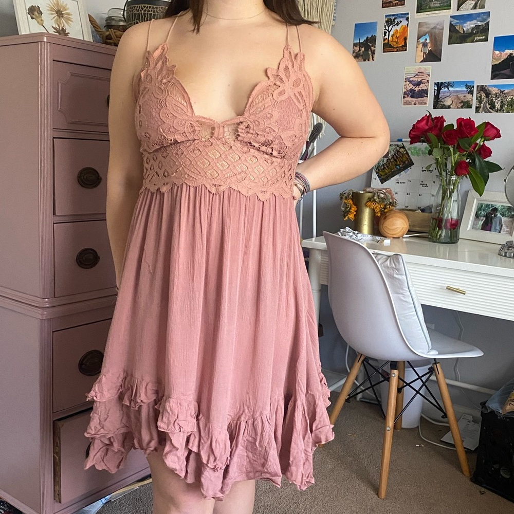 Pink free people one Adella dress